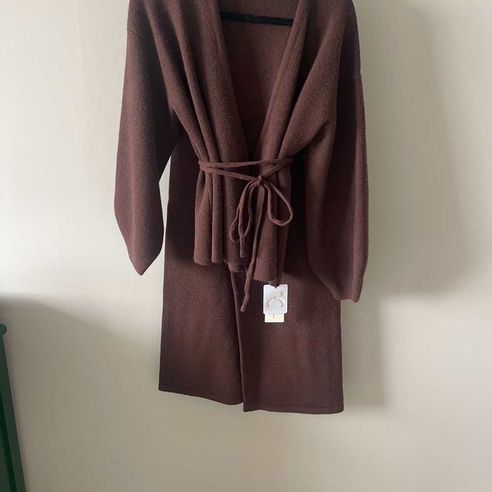 Cozy Brown Wrap Sweater with matching pants lounge set